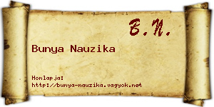 Bunya Nauzika névjegykártya